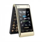 G10-c Dual-display Dual-sim Cellphone 1800mah Large Battery Flip Mobile Phone With Big Voice Loudspeaker Gold