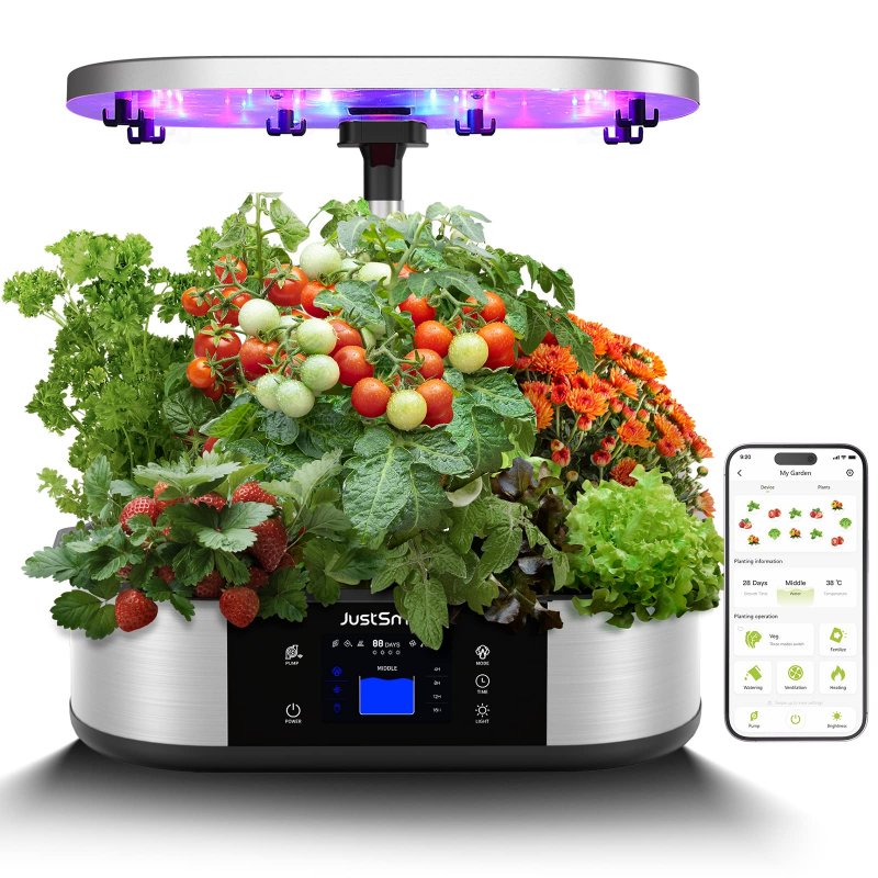 US JUSTSMART GS1 Max 12 Pods Hydroponics Growing System with APP Controlled Indoor Garden