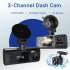 3 Channel Dash Cam Camera, Front Inside and Rear Camera WiFi Camcorder Camera 1080P HD Loop V20 3-Channel