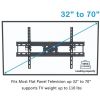 US Original LEADZM Cold Rolled Plate Tmds-204 32-70 Inch Double Pendulum Large Base Tv Stand Load-bearing 50kg Bracket black